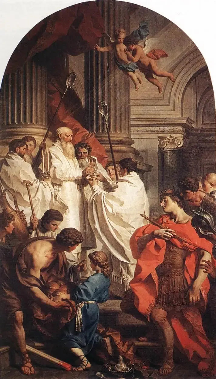 Sint Basilius die de mis voor de keizer Valens viert - Pierre Subleyras