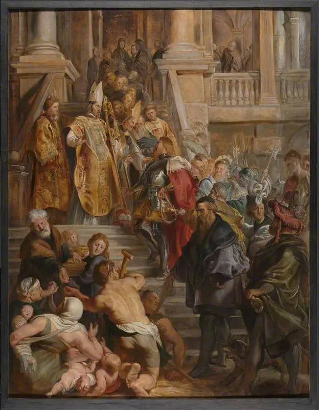 Sint-Bavo wordt ontvangen door de heiligen Amand en Floribert - Peter Paul Rubens