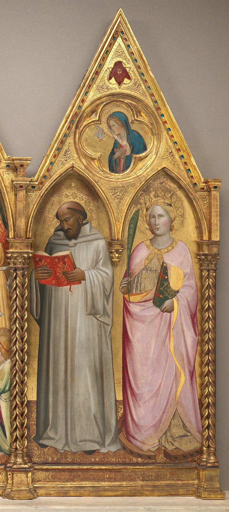 Sint Bernard en Sint Catharina van Alexandrië met de Maagd van de Annunciatie [rechter paneel] - Agnolo Gaddi