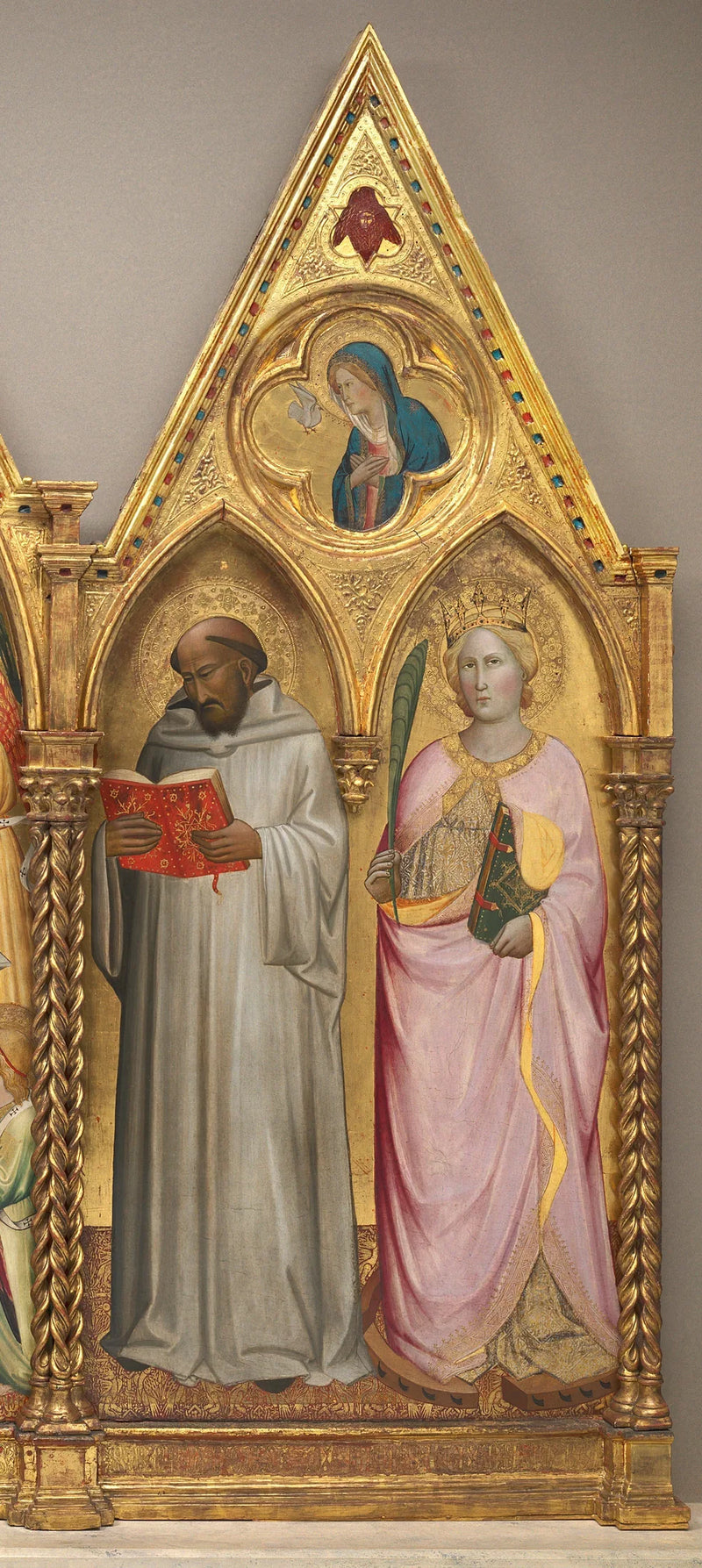 Sint Bernard en Sint Catharina van Alexandrië met de Maagd van de Annunciatie [rechter paneel] - Agnolo Gaddi