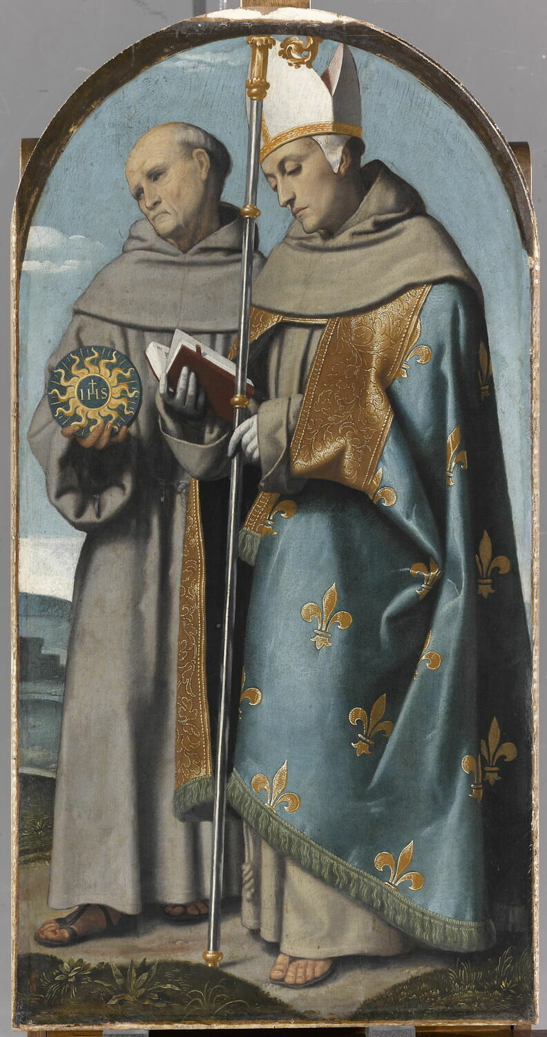 Sint Bernardijn van Siena en Sint Louis van Toulouse - Alessandro Bonvicino