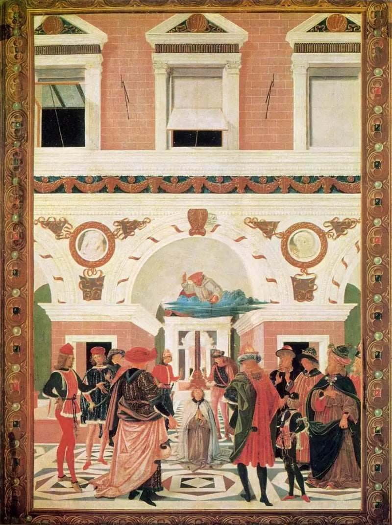 Sint Bernardin herstelt het zicht postuum aan een blinde - Pietro Perugino