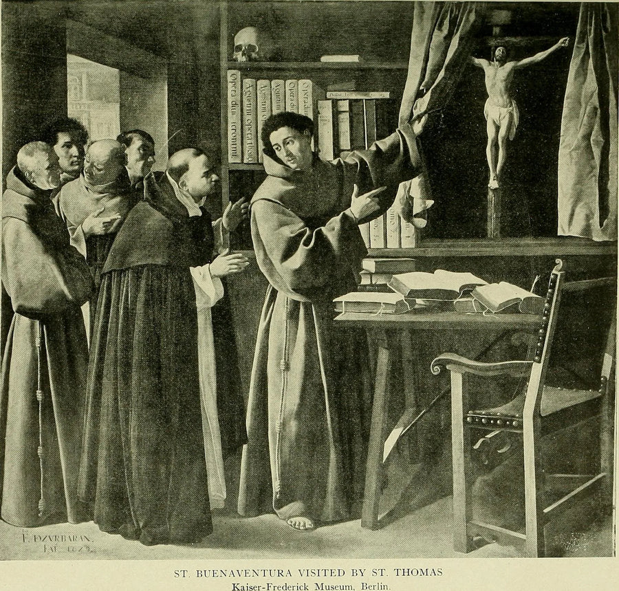 Sint Bonaventura en Sint Thomas van Aquino voor het Kruisbeeld - Francisco de Zurbarán