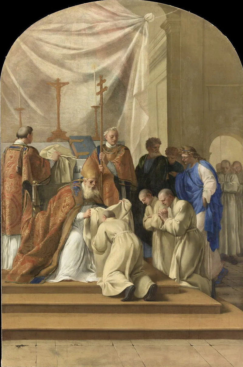 Sint Bruno neemt de monastieke habijt aan - Eustache Le Sueur