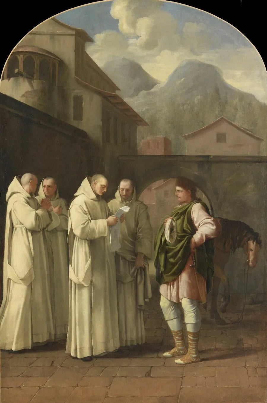 Sint Bruno ontvangt een bericht van de paus - Eustache Le Sueur