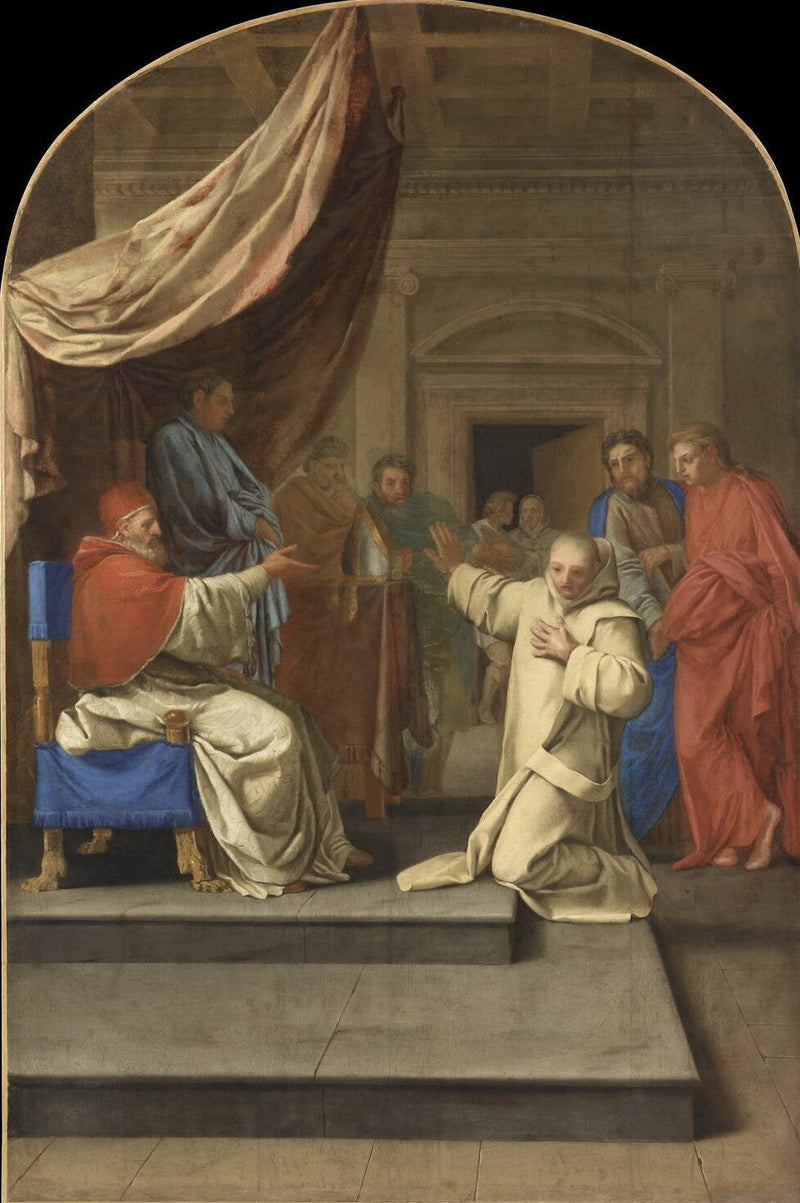 Sint Bruno weigert het aartsbisdom van Reggio dat Urbain II hem aanbiedt - Eustache Le Sueur
