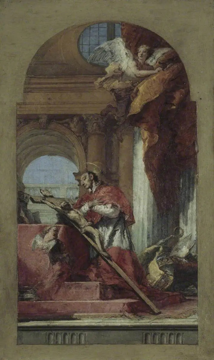 Sint Charles Borromeo mediterend op het Kruisbeeld - Giovanni Battista Tiepolo
