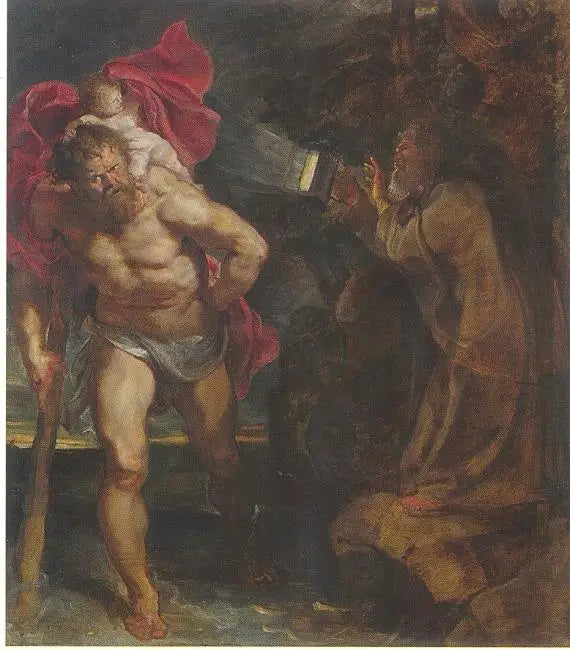 Sint-Christoffel en de kluizenaar - Peter Paul Rubens