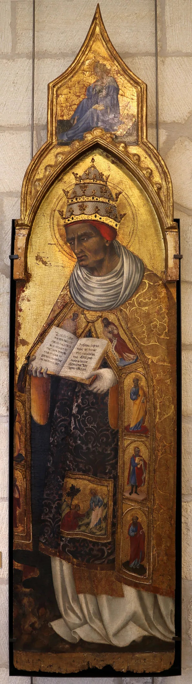 Sint Klemens (boven: De Maagd van de Aankondiging) - Giovanni di Paolo