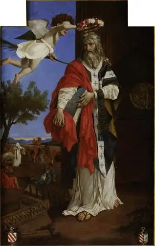 Sint Denys de Areopagita gekroond door een engel - Nicolas Poussin