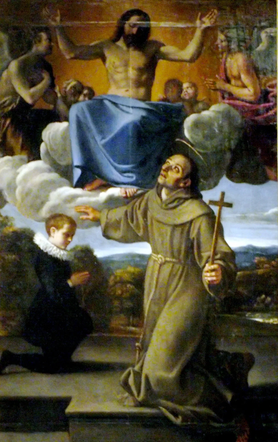 Saint Diego d'Alcalá presenteert aan Christus de zoon van Juan de Herrera - Annibale Carracci