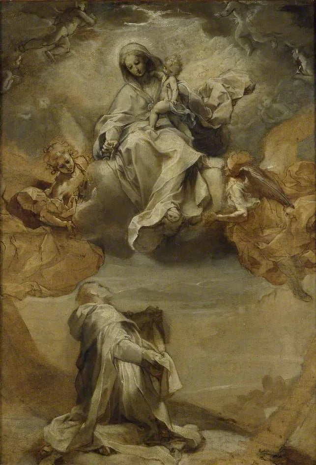 Sint-Dominicus van Guzmán ontvangt de Rozenkrans - Federico Barroci