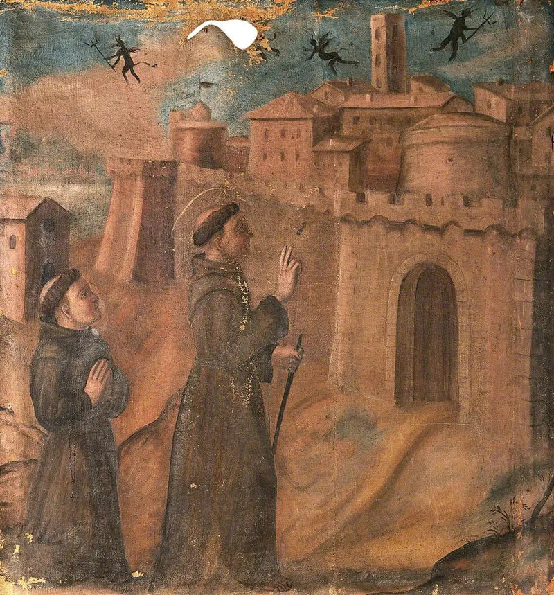 Sint Franciscus jaagt de demonen weg - Giotto