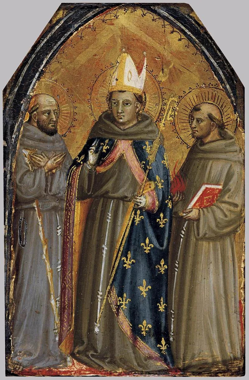 Sint Franciscus van Assisi, Sint Lodewijk van Toulouse en Sint Antonius van Padua - Bicci di Lorenzo