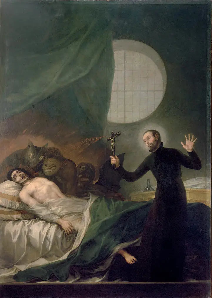 Sint Franciscus Borgia en de onverbeterlijke stervende - Francisco de Goya