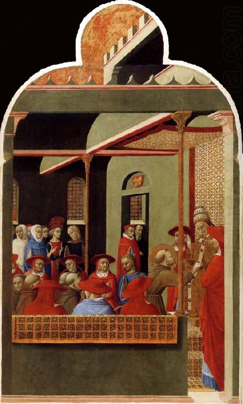 Sint Franciscus voor paus Honorius III - Stefano di Giovanni (Sassetta)