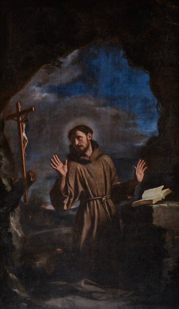 Sint Franciscus aanbeding van het kruisbeeld - Guercino