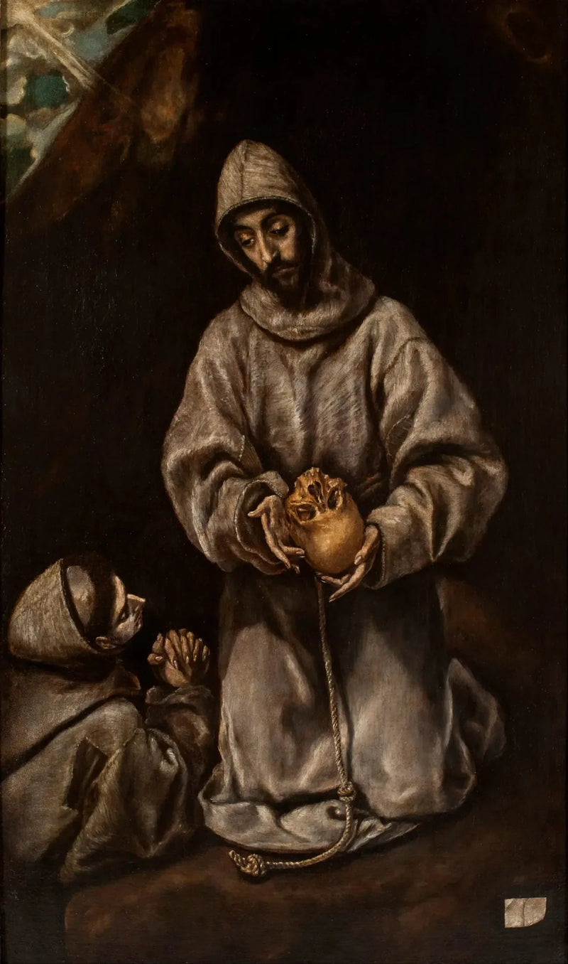 Sint Franciscus en broeder Léon mediterend over de dood - El Greco