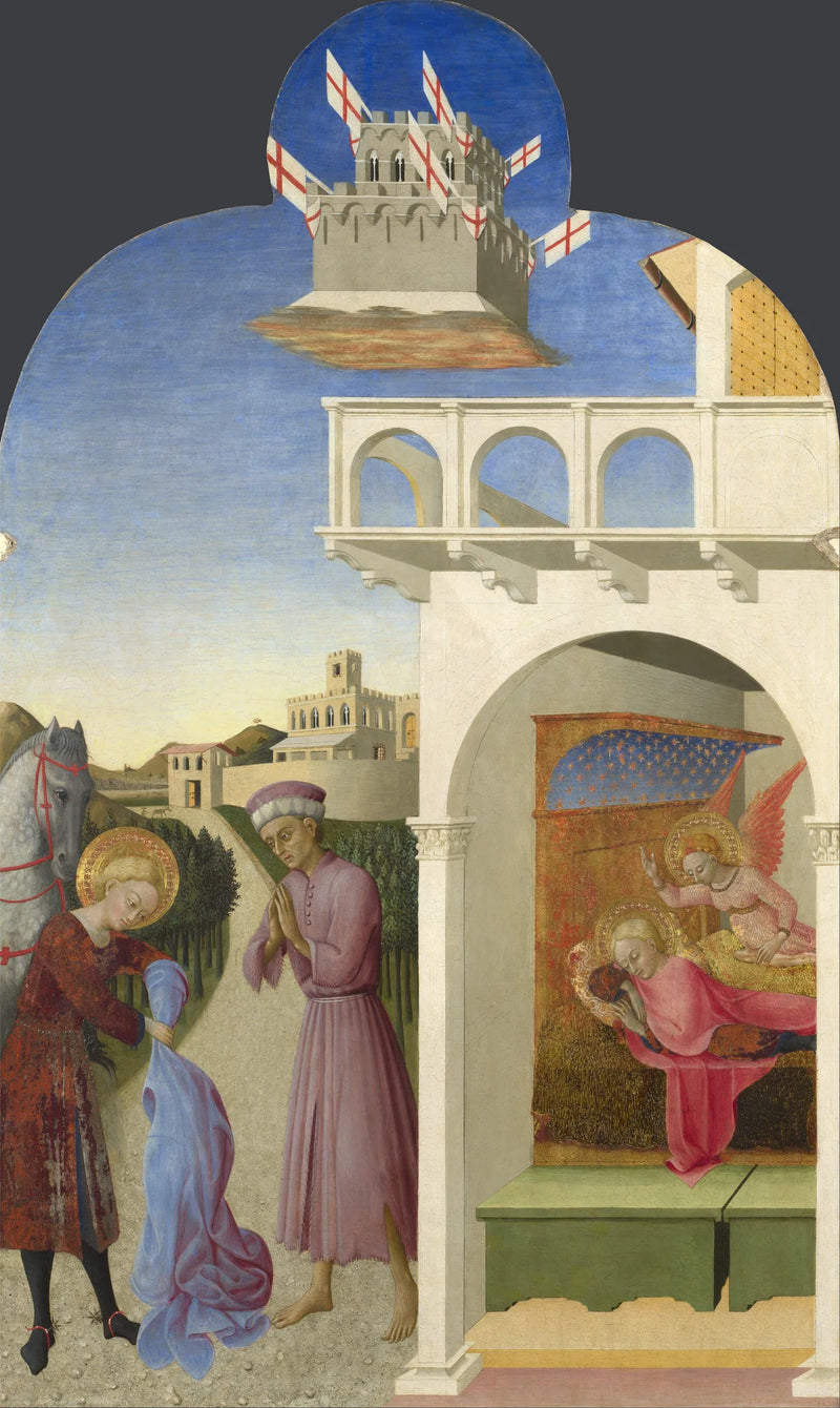 Sint-Franciscus en de arme ridder, en de visie van Franciscus - Stefano di Giovanni (Sassetta)