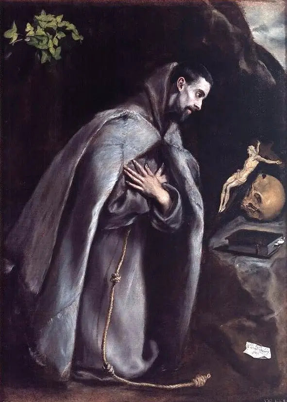 Sint Franciscus mediterend knielend - El Greco