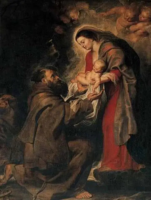 Sint Franciscus ontvangt het kind Jezus - Peter Paul Rubens