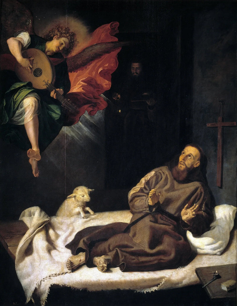 Sint Franciscus getroost door een engel - Francisco Ribalta