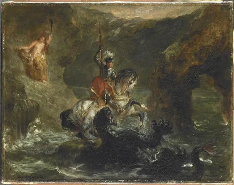Sint Joris die de draak bestrijdt - Eugène Delacroix
