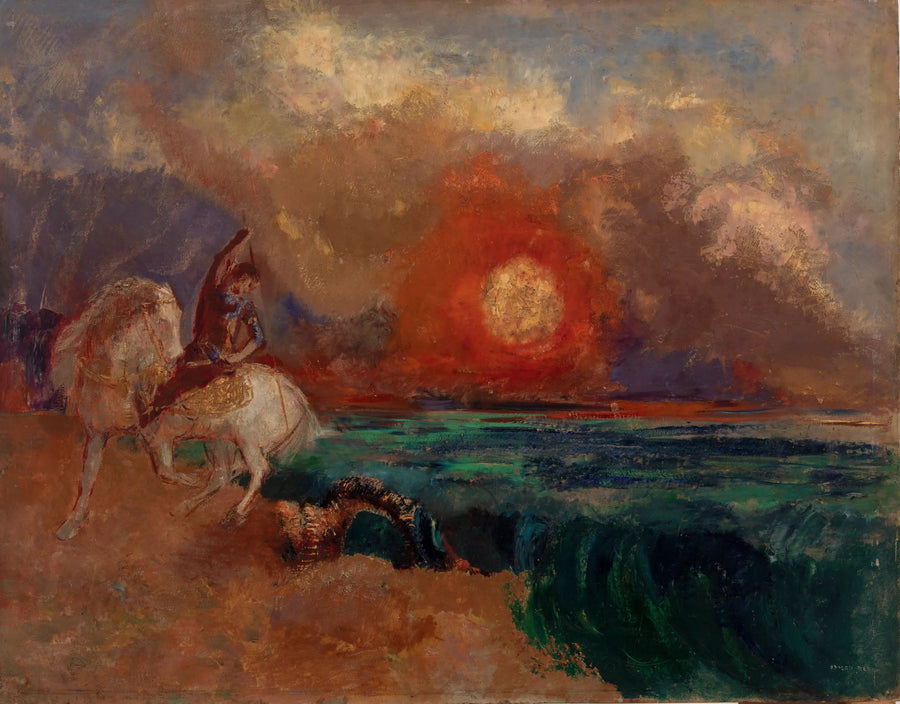 Sint-Joris en de draak (Sint-Joris en de draak) - Odilon Redon