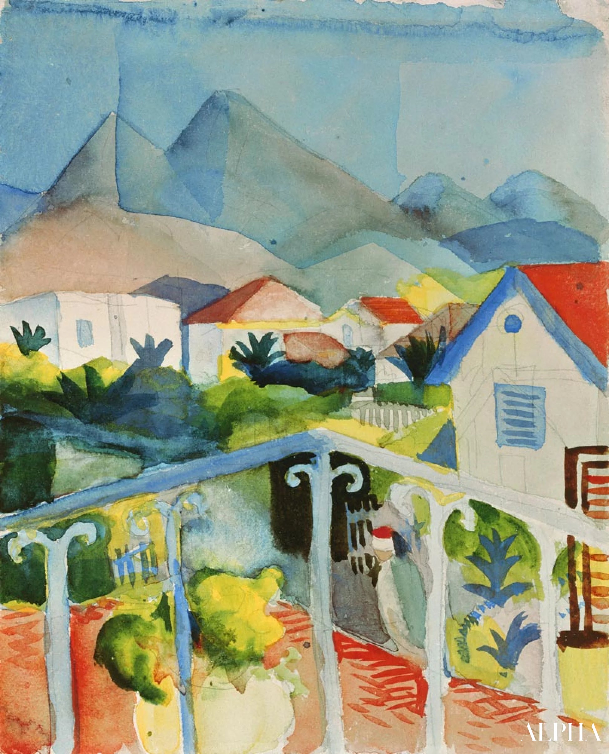 Saint Germain in Tunis - August Macke - Reproducties van schilderijen en hoogwaardige schilderkunst