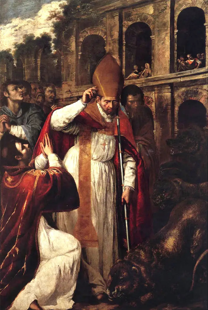 Sint Jan in het amfitheater van Pozzuoli - Artemisia Gentileschi