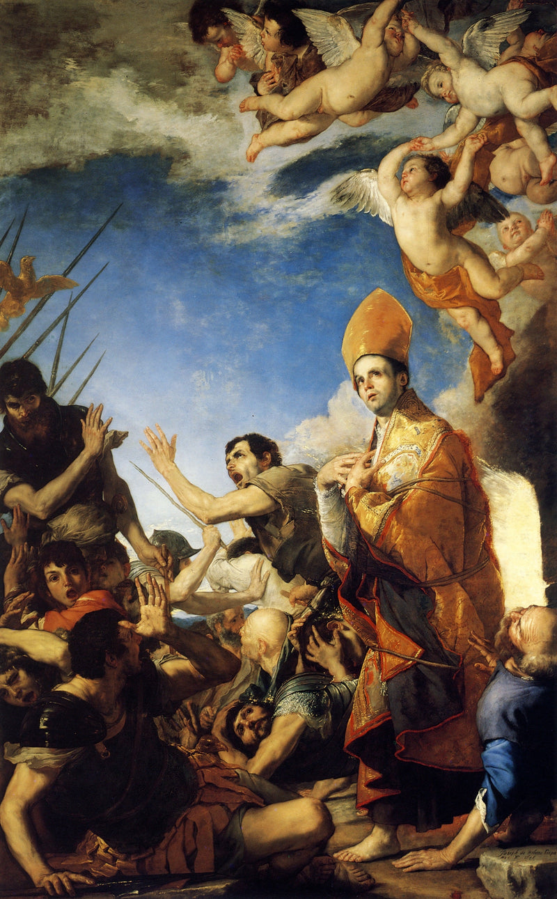 Sint Janvier die uit de vlammen van de oven komt - Jusepe de Ribera