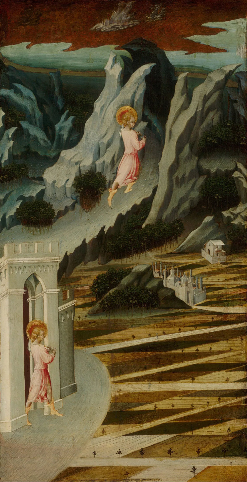 Sint-Jan de Doper die de woestijn binnengaat - Giovanni di Paolo