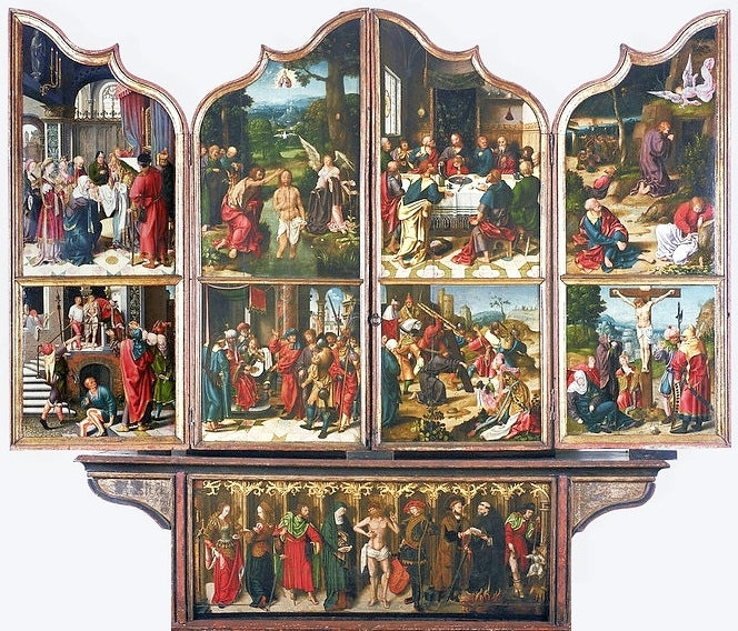 Sint-Jan-Baptist en Sint Renaud (detail). - Joos van Cleve