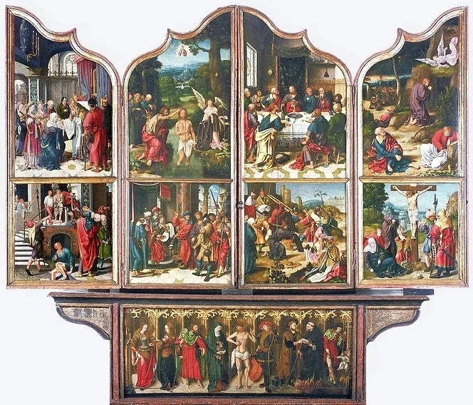 Sint-Jan-Baptist en Sint Renaud (detail). - Joos van Cleve