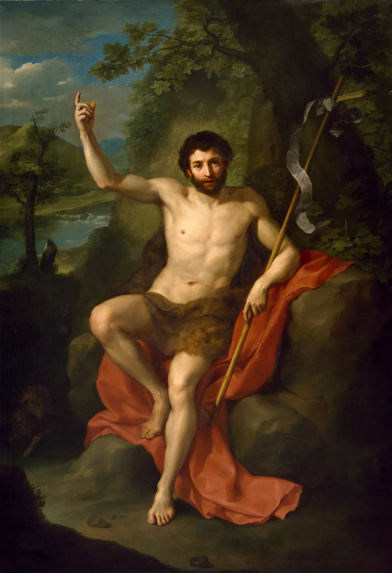 Sint-Jan de Doper predikt in de woestijn - Anton Raphael Mengs
