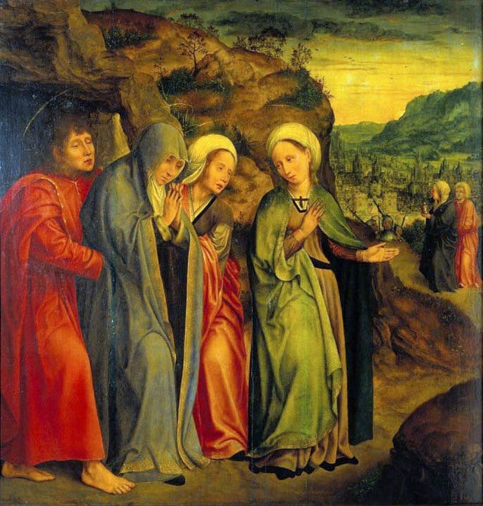 Sint-Jan en de vrouwen bij het graf van Christus - Quentin Metsys
