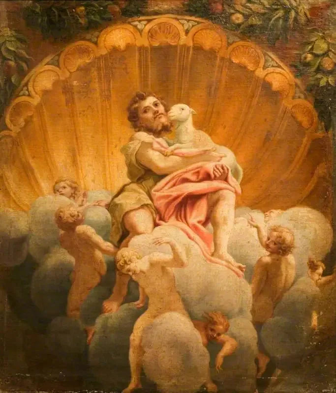 Sint-Jan met het Lam (kopie van de fresco van de koepel van de kathedraal van Parma) - Antonio da Correggio