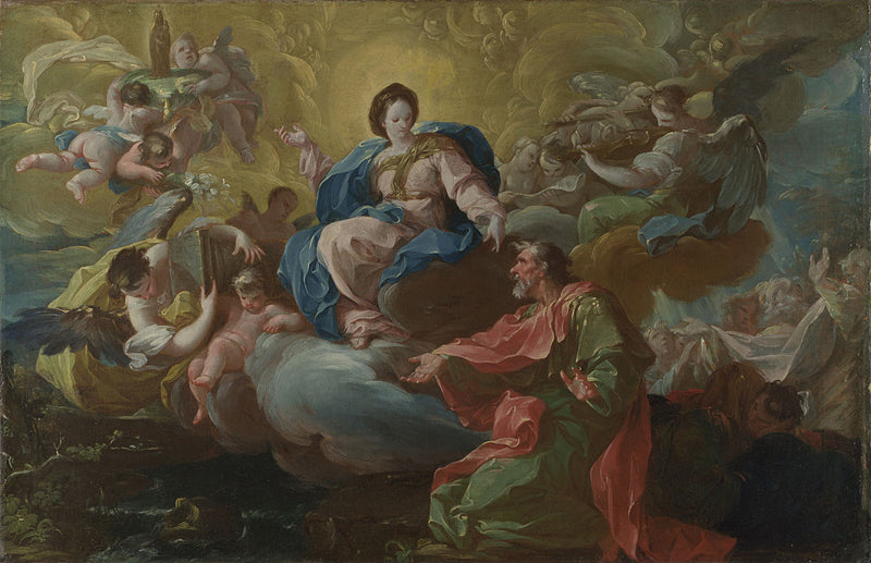 Sint-Jan bezocht door de Maagd - Francisco Bayeu