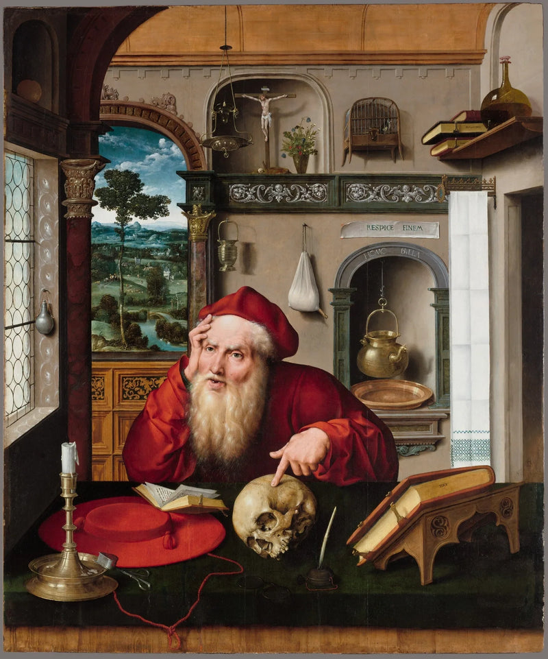 Sint-Jozef in zijn werkkamer - Joos van Cleve