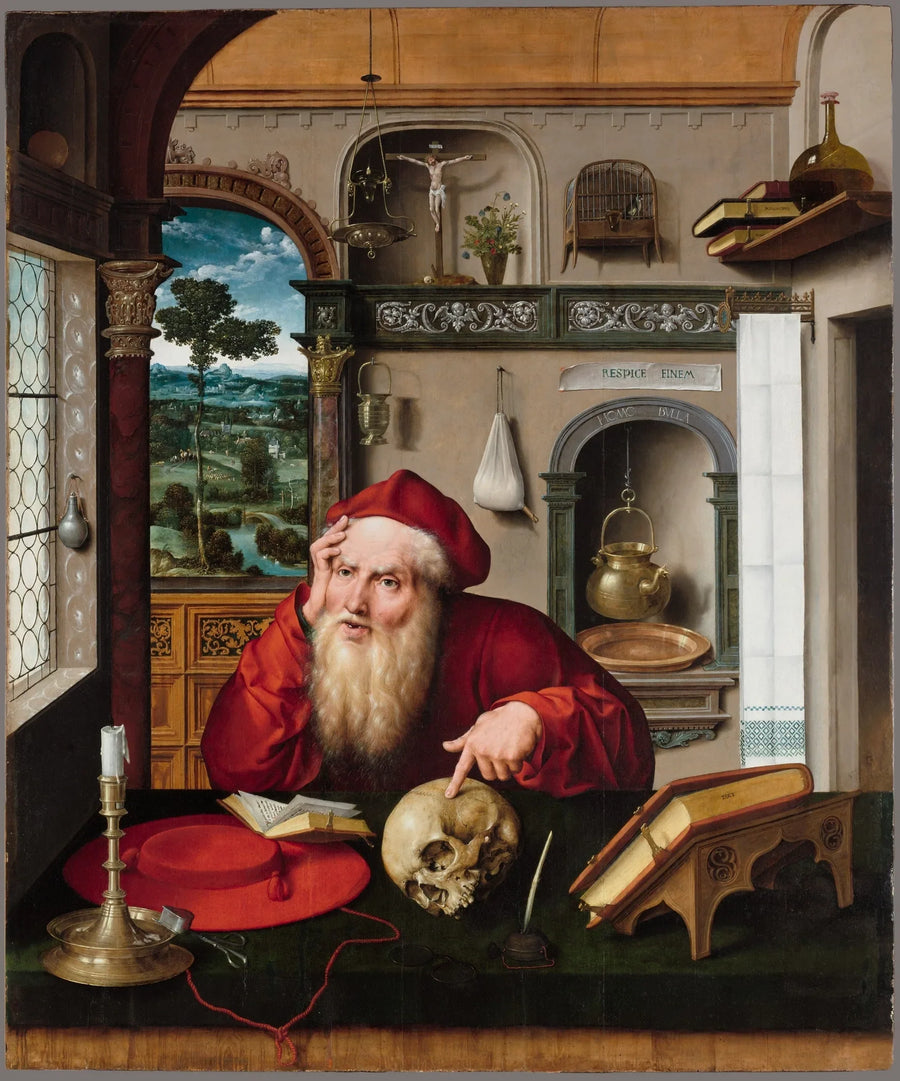 Sint-Jozef in zijn werkkamer - Joos van Cleve