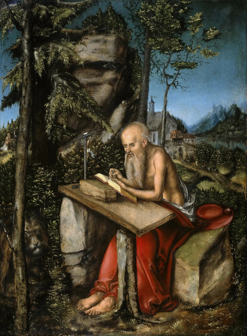 Sint-Jozef in een rotsachtig landschap - Lucas Cranach de Oudere