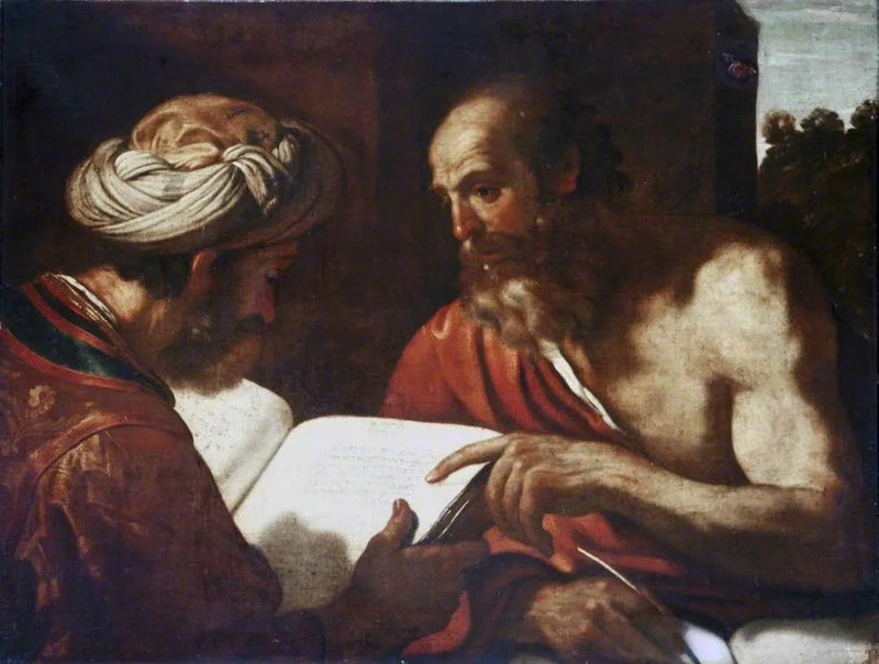Sint-Jozef en een rabbi - Guercino