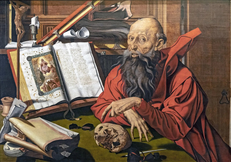 Sint-Jerome mediterend - Marinus van Reymerswale
