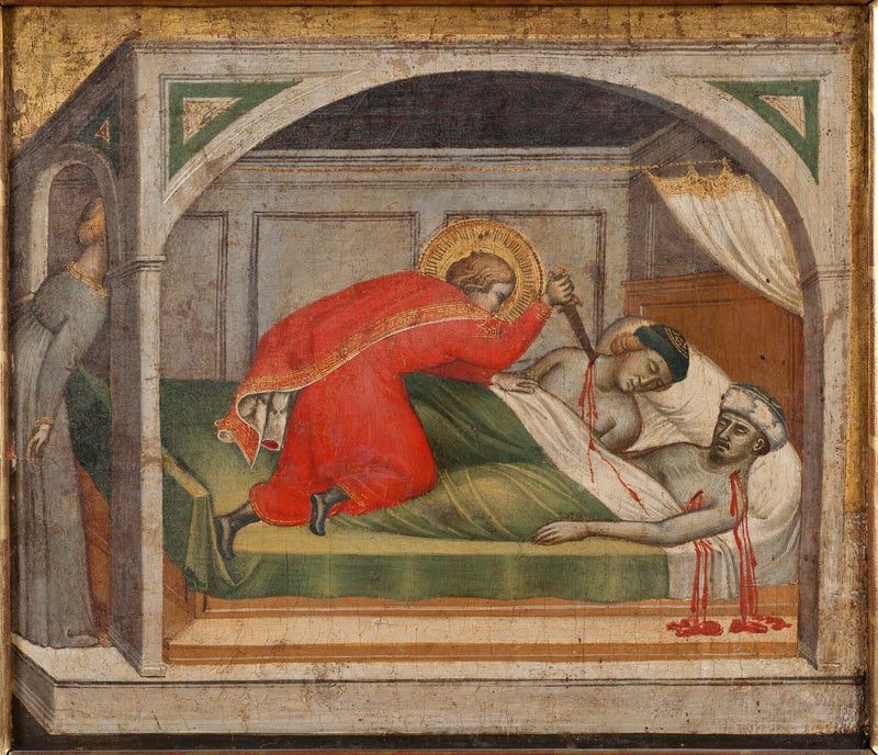 Sint Julianus vermoordt zijn ouders - Spinello Aretino