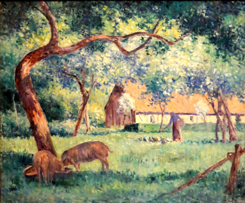 Saint-Laurent-en-Caux, Normandische binnenplaats - Maximilien Luce