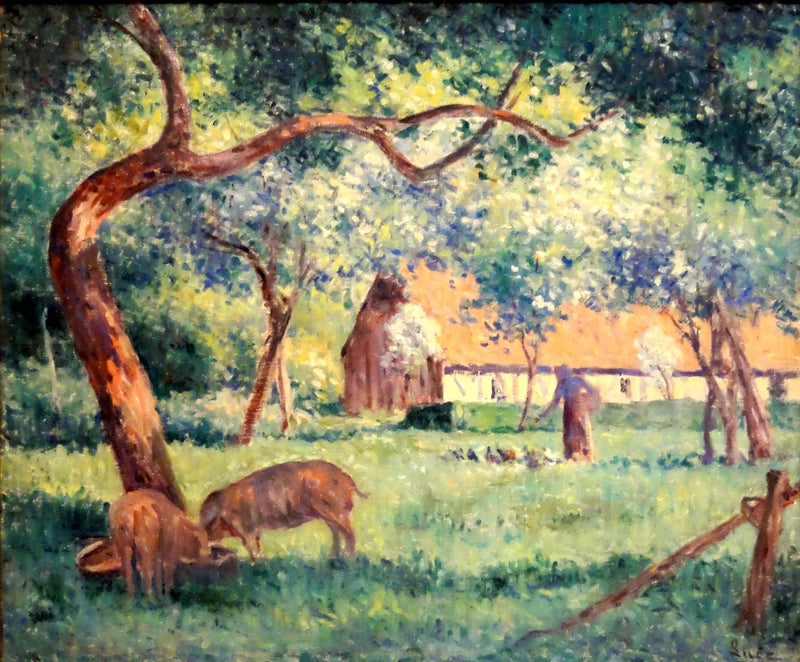 Saint-Laurent-en-Caux, Normandische binnenplaats - Maximilien Luce