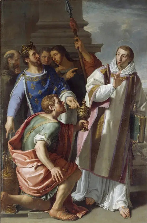 Sint Leonard die de presenten van koning Clovis weigert - Philippe de Champaigne