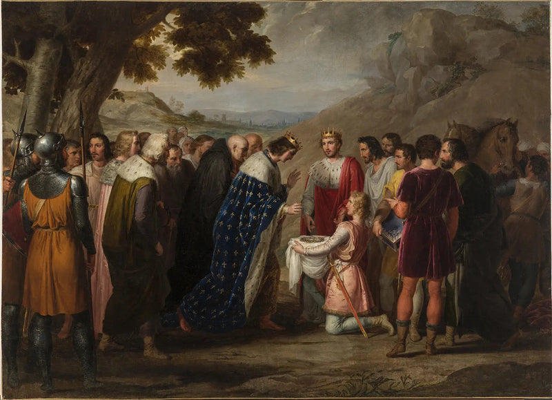 Saint-Louis ontvangt de heilige kroon van Baudouin II - Rafael Tejeo