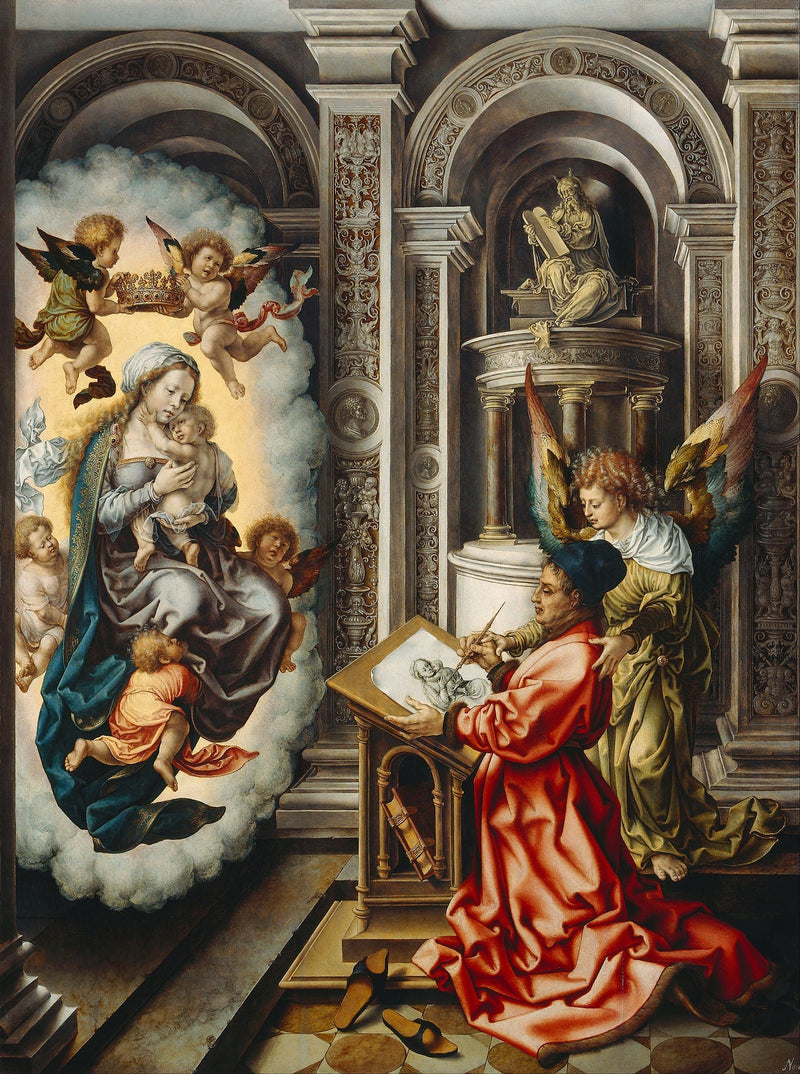 Sint-Lucas schildert de Maagd - Jan Gossaert