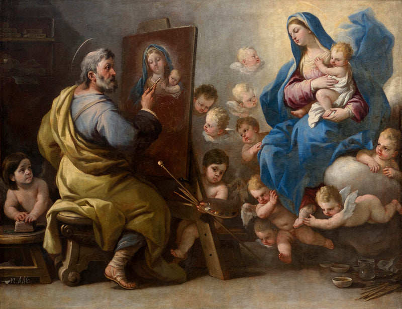 Sint-Lucas die de Maagd schildert - Luca Giordano